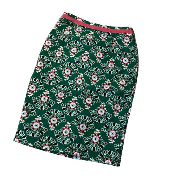 Boden Dresses & Skirts - Boden Richmond Pencil Skirt Emerald Green Pink Floral Geometric Knee Length
